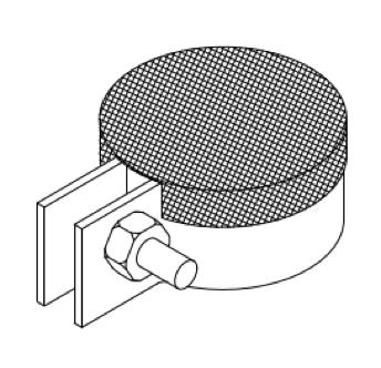 Single Clamp - A dome-style mesh cap secured to the termination with a single bolted clamp bracket, a straightforward option for round duct and pipe ends. 