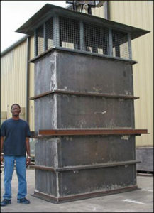 5,000 lb. air intake stacks & 300 lb. dampers for an oil refinery